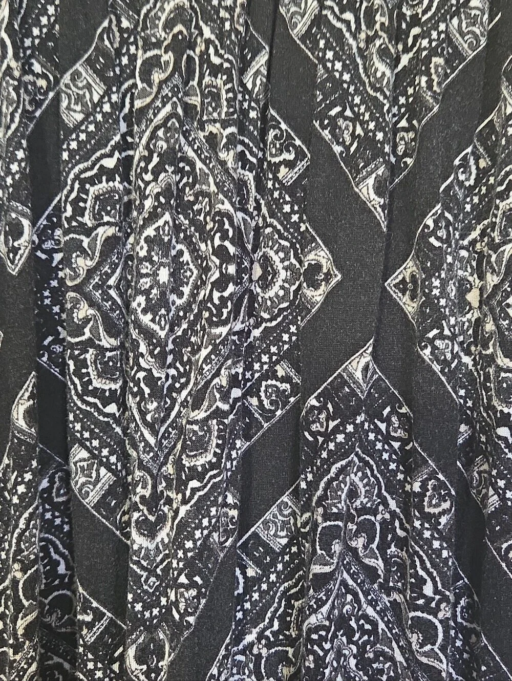 MICHAEL Michael Kors Black/White Print 3/4 Sleeve Pullover Shirt Top Size M